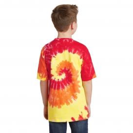 Port & Company PC147Y Youth Tie-Dye Tee - Blaze Rainbow