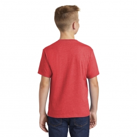 Port & Company PC455Y Youth Fan Favorite Blend Tee - Bright Red Heather