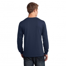 Port & Company PC54LS Long Sleeve Core Cotton Tee - Heather Navy