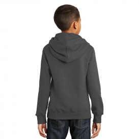 Port & Company PC850YH Youth Fan Favorite Fleece Pullover Hooded Sweatshirt - Charcoal