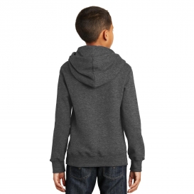 Port & Company PC850YH Youth Fan Favorite Fleece Pullover Hooded Sweatshirt - Dark Heather Grey