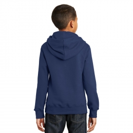 Port & Company PC850YH Youth Fan Favorite Fleece Pullover Hooded Sweatshirt - Team Navy