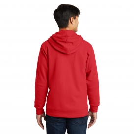 Port & Company PC850ZH Fan Favorite Fleece Full-Zip Hooded Sweatshirt - Bright Red