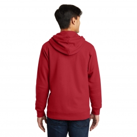 Port & Company PC850ZH Fan Favorite Fleece Full-Zip Hooded Sweatshirt - Team Cardinal