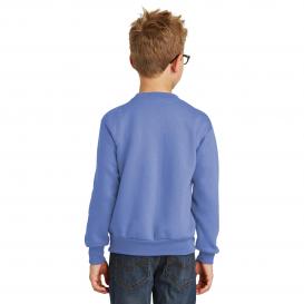 Port & Company PC90Y Youth Core Fleece Crewneck Sweatshirt - Carolina Blue
