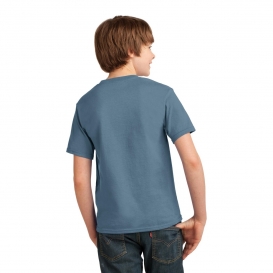 Port & Company PC61Y Youth Essential T-Shirt - Stonewashed Blue