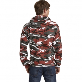 Port & Company PC78HC Core Fleece Camo Pullover Hooded Sweatshirt - Red ...