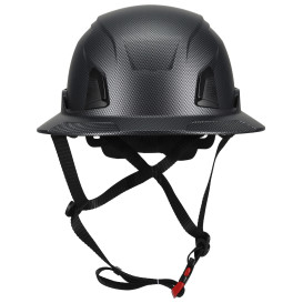 PIP 280-HP1491R-FB Traverse ANSI Type II Full Brim Safety Helmet - Black Carbon