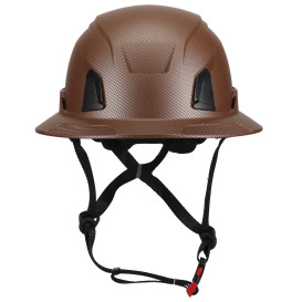 PIP 280-HP1491R-FB Traverse ANSI Type II Full Brim Safety Helmet - Brown Carbon