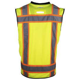 PIP 302-0660D Type R Class 2 D-Ring Access Black Bottom Safety Vest - Yellow/Lime