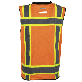 PIP 302-0660D Type R Class 2 D-Ring Access Black Bottom Safety Vest - Orange
