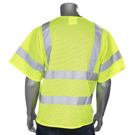 PIP 303-V100 Economy Type R Class 3 Dual Sized Value Mesh Safety Vest - Yellow/Lime