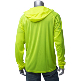 PIP 310-1320 Non-ANSI Quick Dry Hooded Long Sleeve T-Shirt - Yellow/Lime
