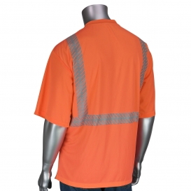 PIP 312-1360B Type R Class 2 Black Bottom Mesh Safety T-Shirt w/ Built-In Insect Repellent - Orange