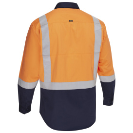 PIP 312M6367H Bisley Type R Class 2 Vented Long Sleeve Safety Shirt - Orange/Navy
