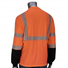PIP 313-1375B Type R Class 3 Black Bottom Mesh Safety T-Shirt w/ Built-In Insect Repellent - Orange