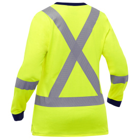 PIP 313W6118X Bisley Type R Class 3 Women\'s X-Back Long Sleeve Safety Shirt - Yellow/Lime