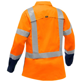 PIP 313W6491H Bisley Type R Class 2 Women\'s X-Airflow Long Sleeve Safety Shirt - Orange/Navy