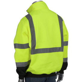 PIP 323-1330B Type R Class 3 Quarter Zip Pullover Safety Sweatshirt - Yellow/Lime