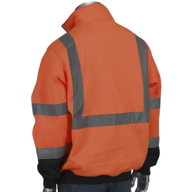 PIP 323-1330B Type R Class 3 Quarter Zip Pullover Safety Sweatshirt - Orange