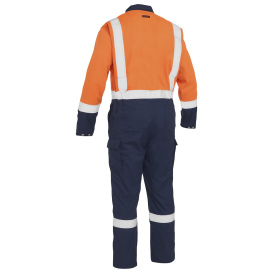 PIP 385MFRHC Bisley AR/FR Ripstop Navy Bottom Coverall - Orange/Navy