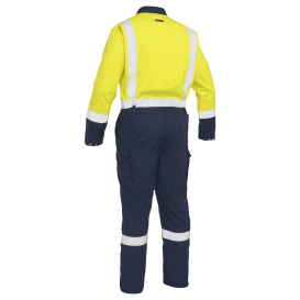 PIP 385MFRHC Bisley AR/FR Ripstop Navy Bottom Coverall - Yellow/Navy
