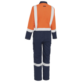 PIP 385WFRHC Bisley AR/FR Women's Ripstop Navy Bottom Coverall - Orange/Navy