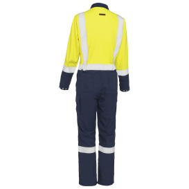 PIP 385WFRHC Bisley AR/FR Women's Ripstop Navy Bottom Coverall - Yellow/Navy
