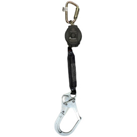 Miller TurboLite + Single Web Personal Fall Limiter - Steel Carabiner - Steel Locking Snap Hook - 6'