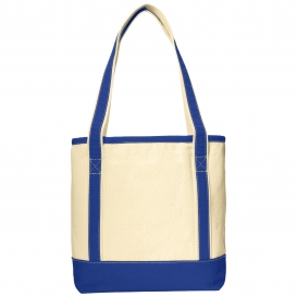 Port Authority BG412 Medium Cotton Canvas Boat Tote - Natural/True Royal
