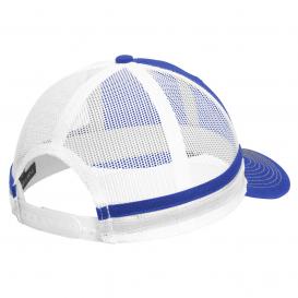 Port Authority C113 Two-Stripe Snapback Trucker Cap - Patriot Blue/Patriot Blue/White