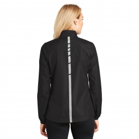 Port Authority L345 Ladies Zephyr Reflective Hit Full-Zip Jacket - Black