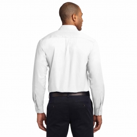 Port Authority S608 Long Sleeve Easy Care Shirt - White/Light Stone