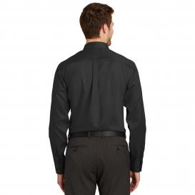 Port Authority TLS638 Tall Long Sleeve Non-Iron Twill Shirt - Black