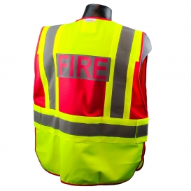 Full Source PSV-FIRE Type P Class 2 Public Safety Vest - Lime & Red