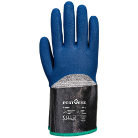 Portwest A304 C13 Nitrile Foam Extend Cuff Gloves - Gray/Blue