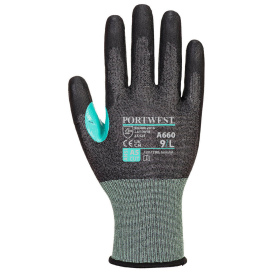 Portwest A660 CS VHR18 Nitrile Foam Cut Gloves - Gray/Black