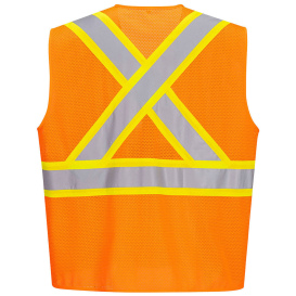 Portwest CA101 X-Back Contrast Tape Safety Vest - Orange