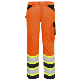 Portwest CA241OBR Hi-Vis Contrast Tape Work Pants - Orange/Black