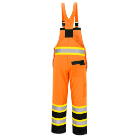 Portwest CA489 Hi-Vis Contrast Tape Winter Bib & Brace - Orange/Black