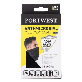 Portwest CS25 Anti-Microbial Multiway Scarf - Black