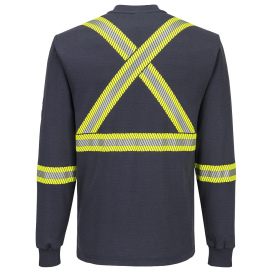 Portwest FR748NVR Bizflame Knit 2" X-Back FR Henley - Navy