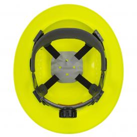 Portwest PW52 Premier Vented Full Brim Hard Hat - 4-Point Ratchet Suspension - Hi-Vis Yellow