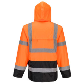 Portwest UH443 Hi-Vis Classic Contrast Rain Jacket - Orange