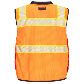 Portwest US375 Premium Surveyor Safety Vest - Orange/Black