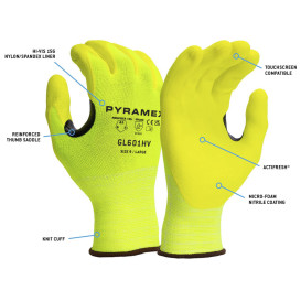 Pyramex GL601HV Micro Foam Nitrile Work Gloves