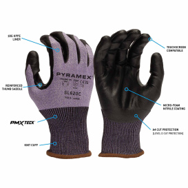 Pyramex GL620C Micro-Foam Nitrile A4 Cut - Black