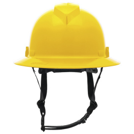 Pyramex HPT256130V Ridgeline T2 Vented Full Brim Hard Hat - 6-Point Ratchet Suspension - Yellow
