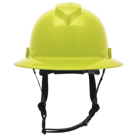 Pyramex HPT256131 Ridgeline T2 Full Brim Hard Hat - 6-Point Ratchet Suspension - Hi-Vis Lime