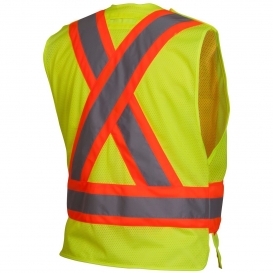 Pyramex RCA2710SE Type R Class 2 Breakaway X-Back Self Extinguishing Safety Vest - Yellow/Lime